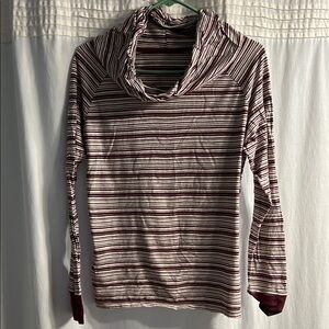 Striped Cowl Neck Sweater